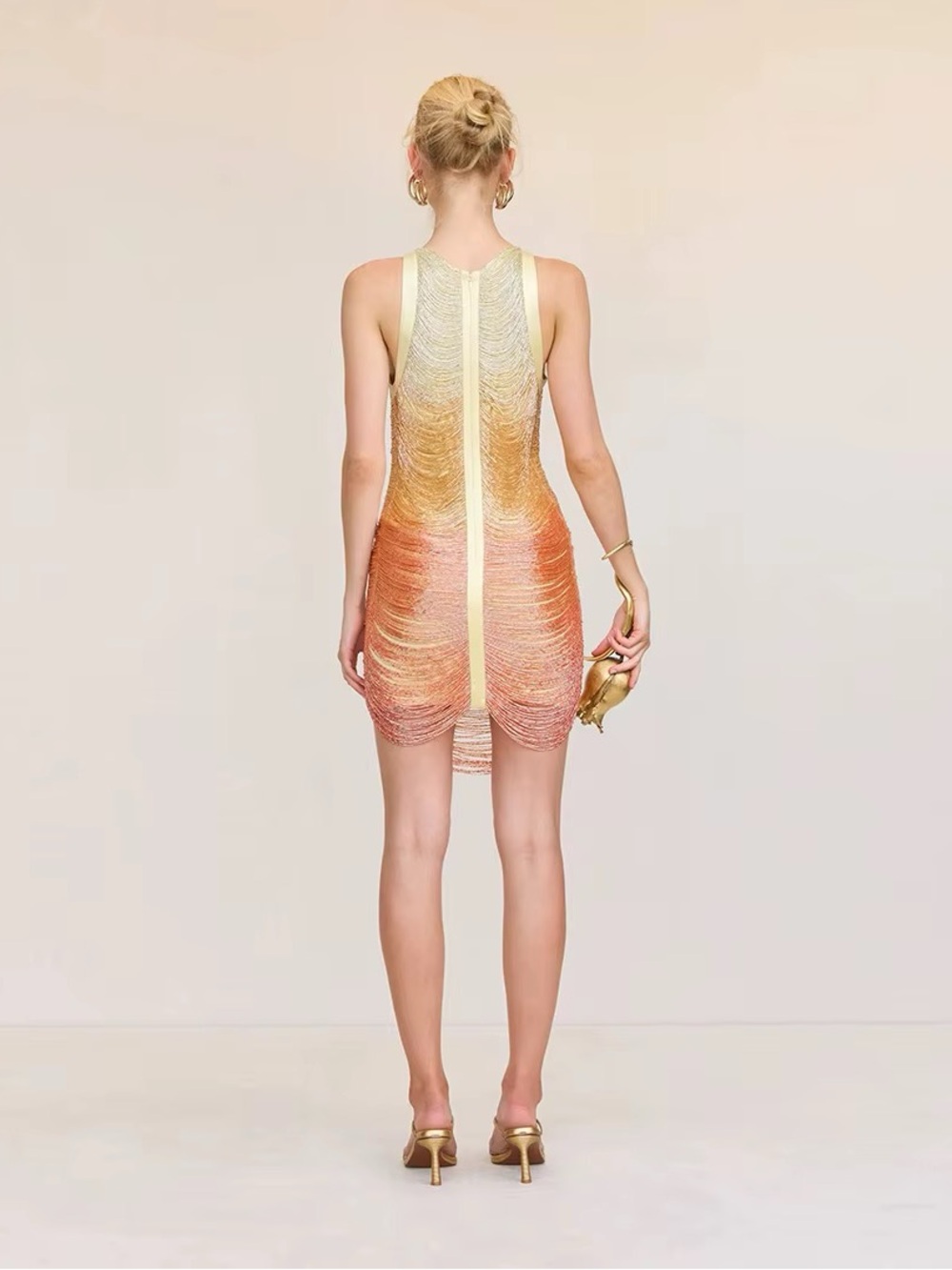 Loewe Yellow-to-Orange Ombre Sleeveless Mini Dress - Picture 2 of 2